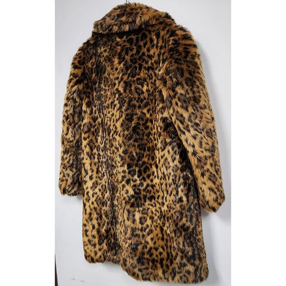 J. CREW Womens Faux-Fur Leopard Animal Print Coat-Size XXS - Picture 5 of 11